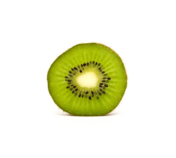 Cross section of ripe kiwi isolated on white background — Stock Photo, Image