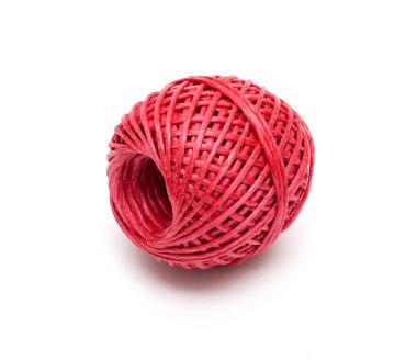 Hank bir ip üzerinde beyaz bir arka plan