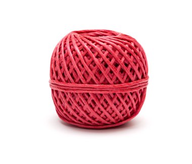 Hank bir ip üzerinde beyaz bir arka plan