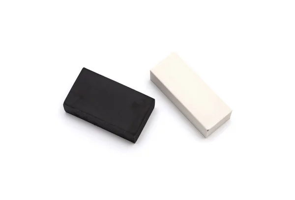 Black and white eraser isolated on white background — Stock Photo, Image