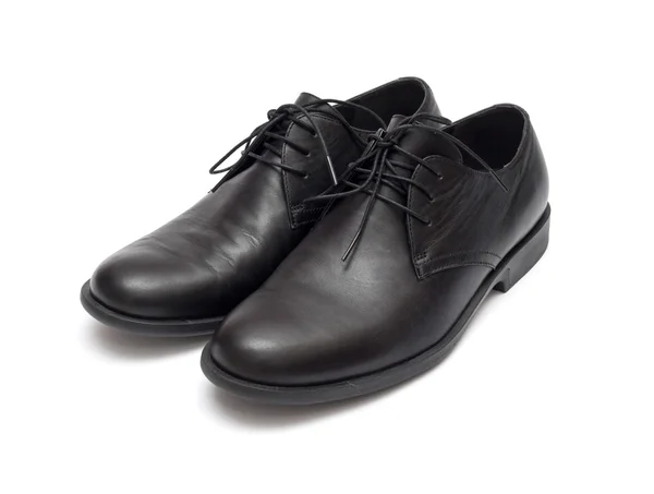 Chaussures pour hommes noires sur fond blanc — Photo