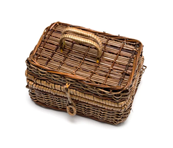 Wicker basket isolated on white background — Stock Photo, Image