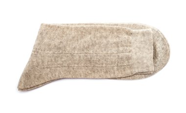 Beyaz bir arka plan üzerinde izole gri çorap