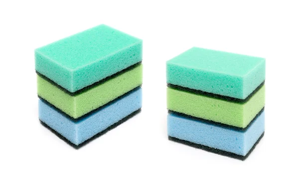 A kitchen sponge isolated against white background — Stock Photo, Image