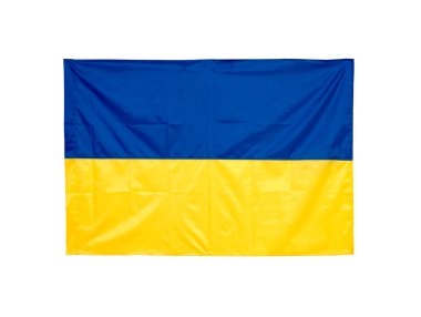 Ukrayna ulusal bayrak beyaz zemin üzerine izole