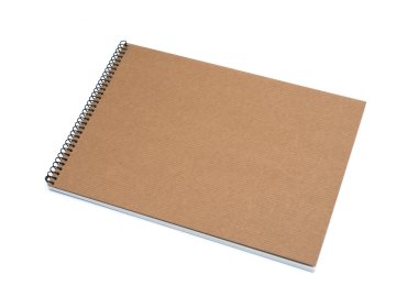 geri dönüşümlü kağıt defter ön kapak beyaz zemin üzerine