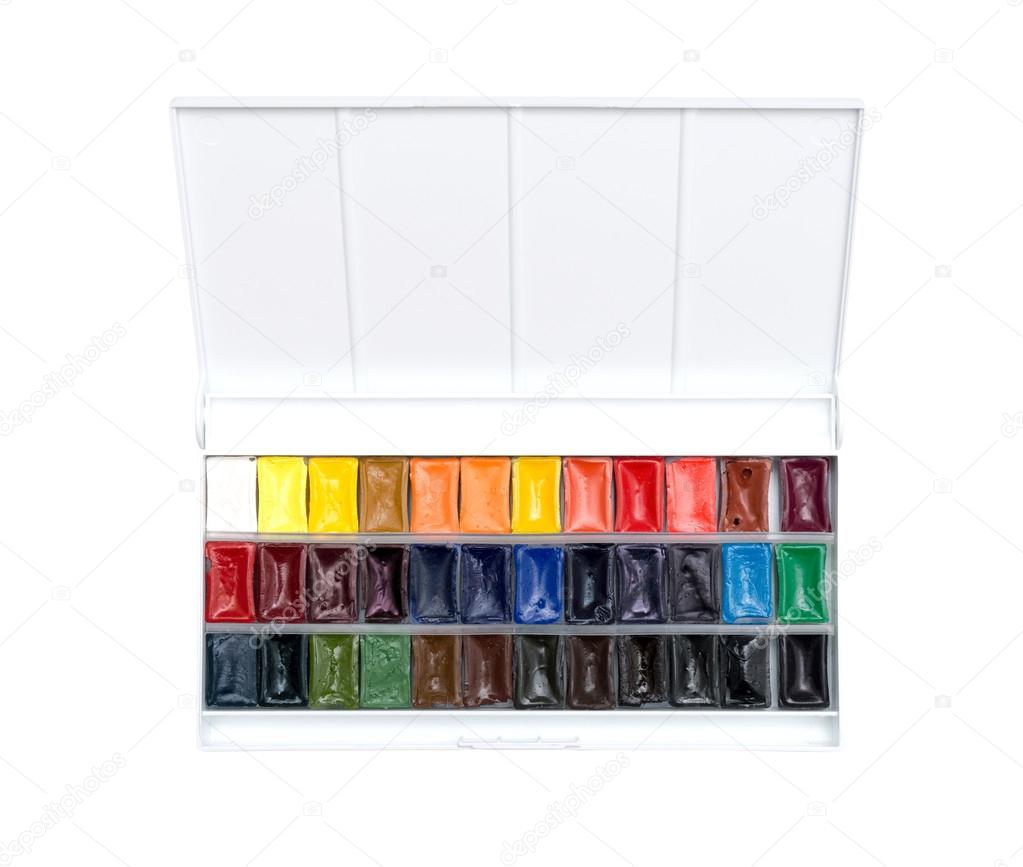 box of professional water-color paint