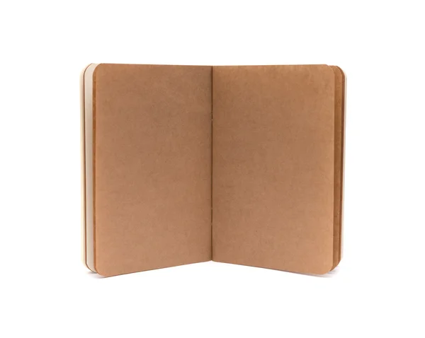 Livros de notas em branco abertos - textura de páginas macias - isolado em branco — Fotografia de Stock
