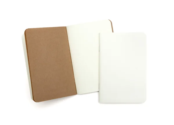 Blank note books - soft pages texture - isolated on white — Stock Photo, Image