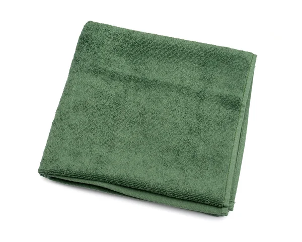 Asciugamano verde su sfondo bianco — Foto Stock