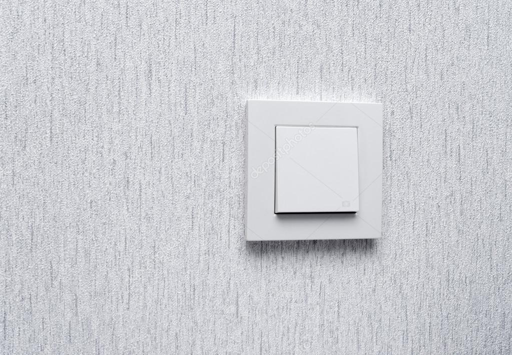 Light switch White light switch on white wall Concept On O — Stock ...