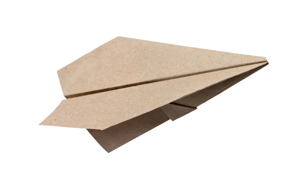 Brown Paper aircraft, Paper Plane on a white background — Stock Photo, Image