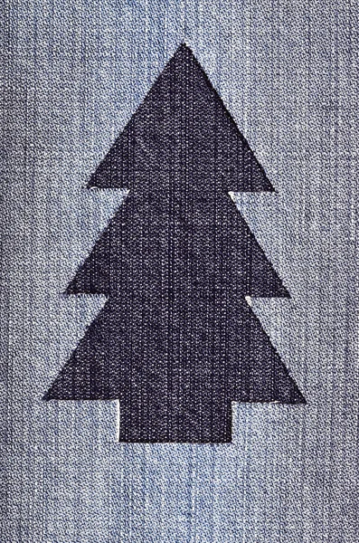 Christmas tree from denim — Stock Photo, Image