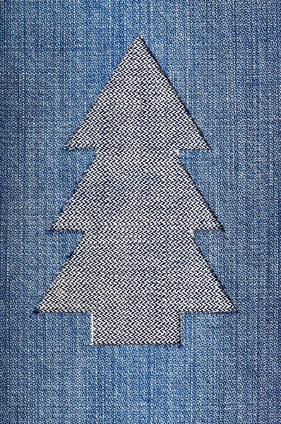 Christmas tree from denim — Stock Photo, Image