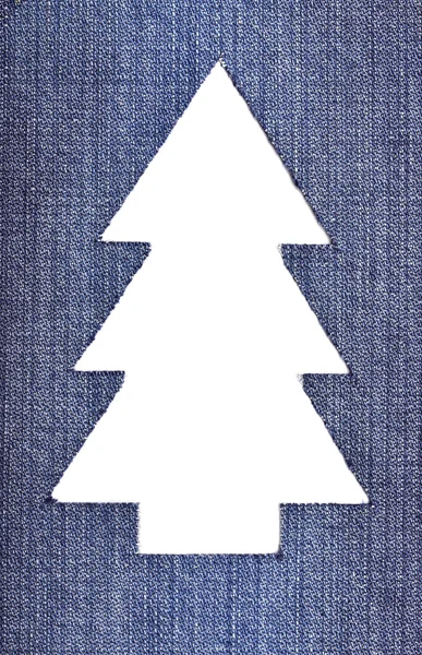 Christmas tree from denim — Stock Photo, Image