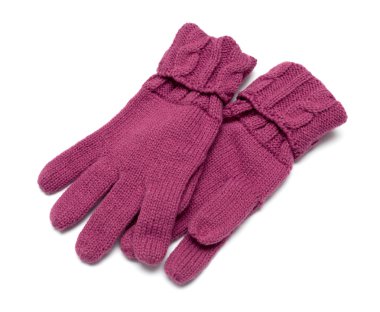 Çift eldiven örgü olduğunu. Beyaz izole.