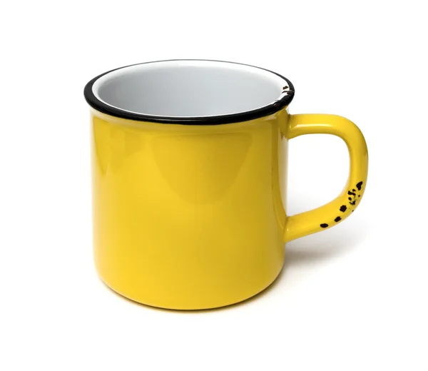 Yellow cup on a white background — Stock Photo, Image