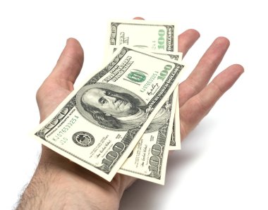 Paket 100 dolar ile izole el