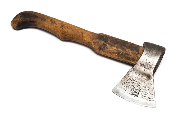 Axe with wooden handle isolated on white — Stock Photo, Image