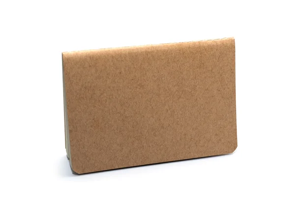 Brązowy eko notebooka lub notatnik na białym tle — Zdjęcie stockowe