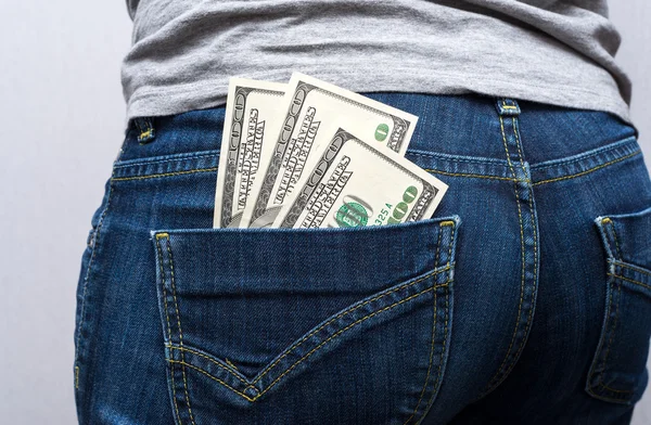 Pénz a zsebében — Stock Fotó