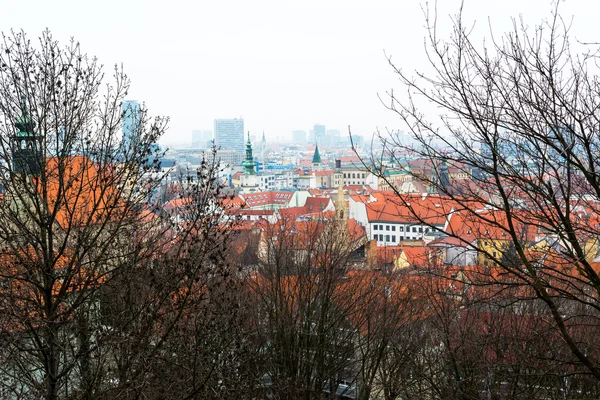 Uitzicht over de stad van bratislava van het kasteel (Slowakije). — Stockfoto