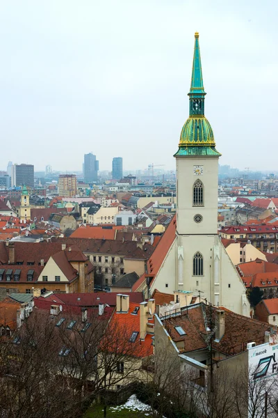 Panoráma města Bratislava & katedrála svatého Martina, Slovensko — Stock fotografie