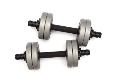 Dumbbell beyaz arkaplanda izole edildi