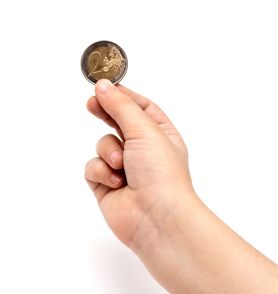 Çocuk elinde iki euro para