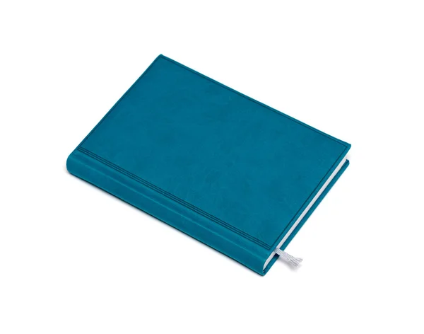 Caderno azul isolado sobre branco — Fotografia de Stock