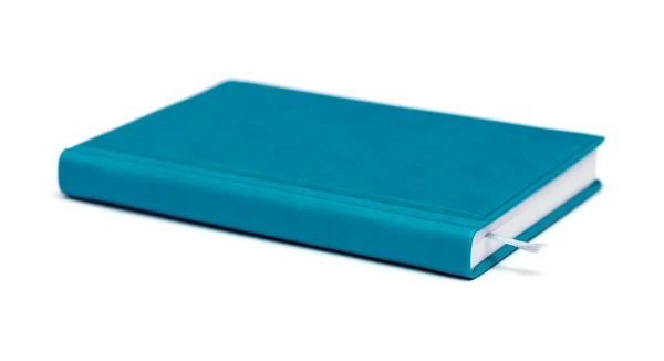 Ізольований блакитний блокнот на білому — стокове фото