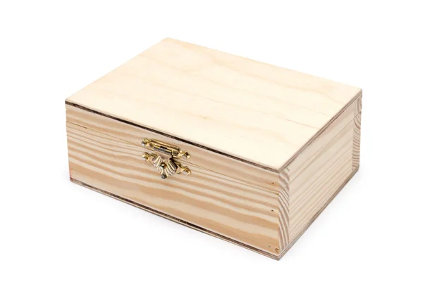 Caja de madera. aislado sobre fondo blanco — Foto de Stock