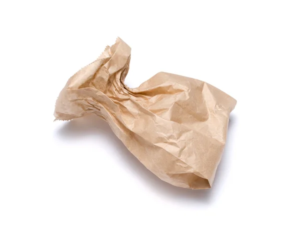 Brown paper bag isolated on white — Stock Photo, Image