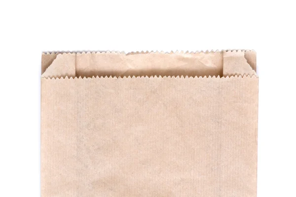 Sac en papier brun isolé sur blanc — Photo