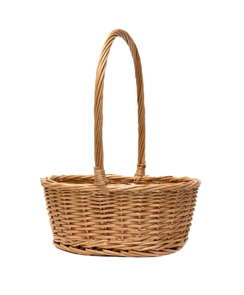 Wicker basket isolated on white background — Stock Photo, Image