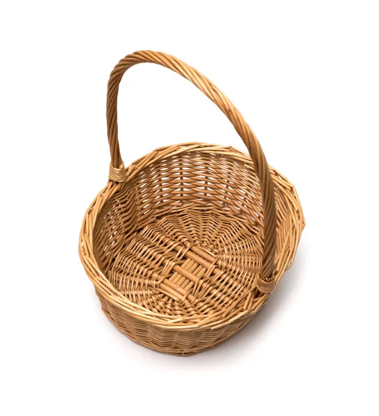 Wicker basket isolated on white background — Stock Photo, Image