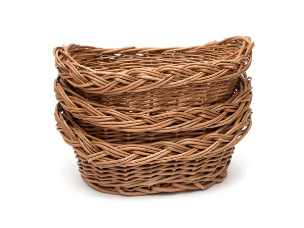 Wicker basket on a white background — Stock Photo, Image