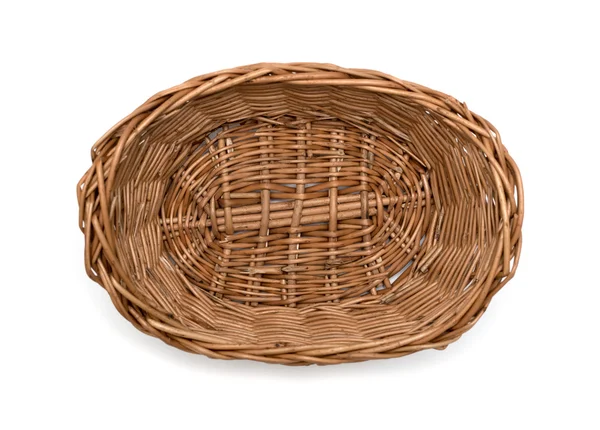 Wicker basket on a white background — Stock Photo, Image