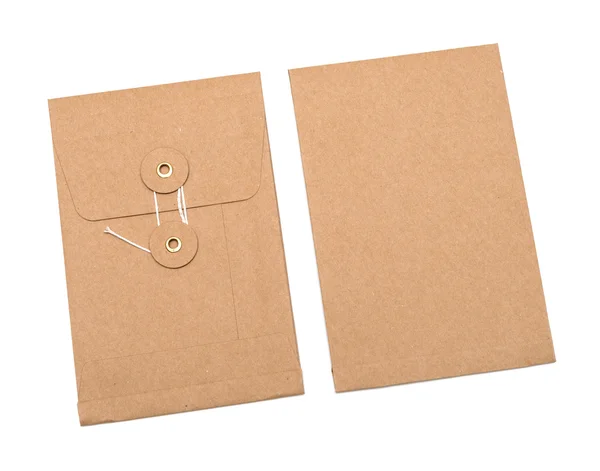 Envelope marrom isolado no fundo branco — Fotografia de Stock