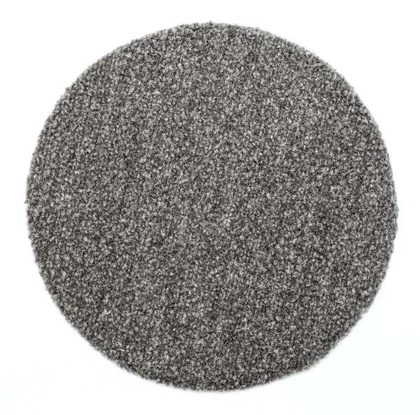 A round grey carpet isolated on white background — Stock Photo, Image