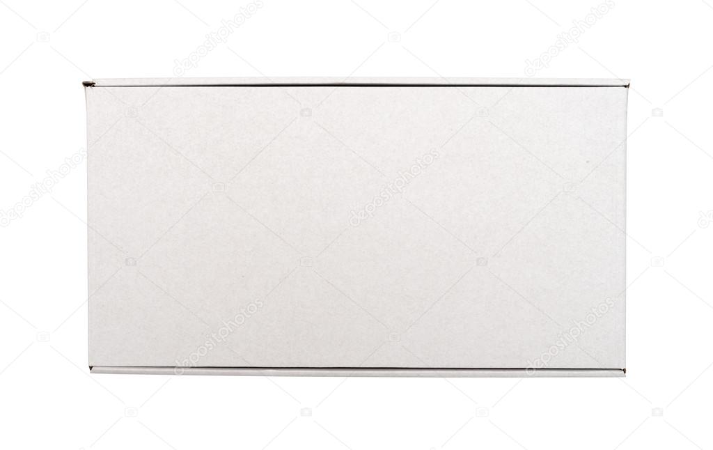 Blank white box isolated on white background