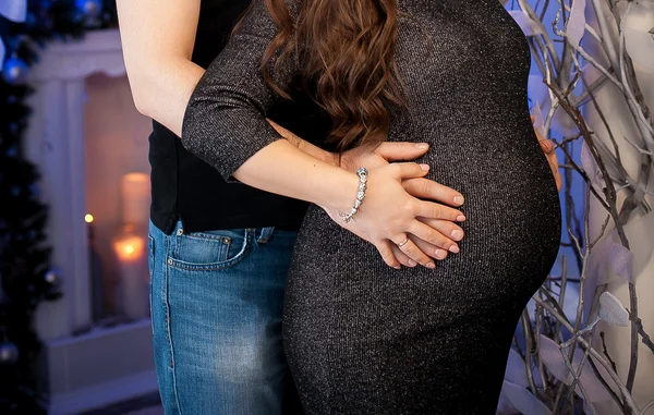 Mujer embarazada del vientre — Foto de Stock