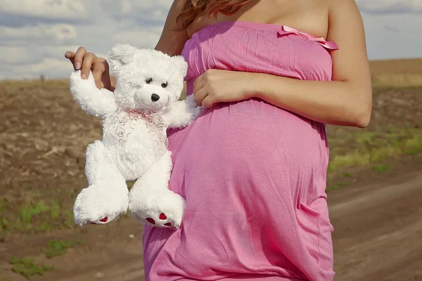 Mujer embarazada del vientre — Foto de Stock