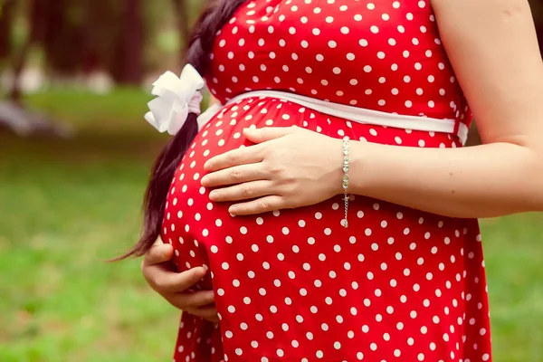 Pancia incinta donna — Foto Stock