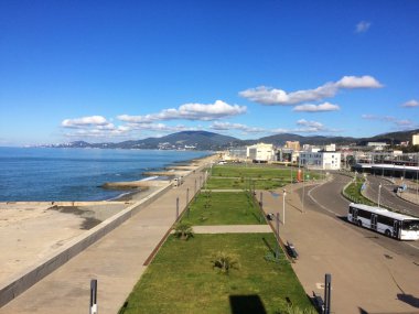 Caucasus, Sochi, Rusya Federasyonu: Şehirde Adler, sabah deniz plaj