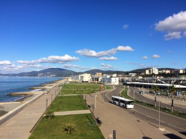 Caucasus, Sochi, Rusya Federasyonu: Şehirde Adler, sabah deniz plaj