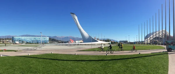 CAUCASUS, SOCHI, RUSIA: Sochi adventure park, The cup Olympic flame "Firebird " — Foto de Stock