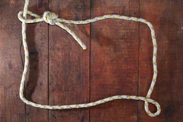 木材上のロープのフレーム — ストック写真