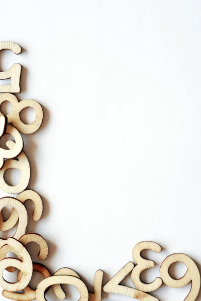 Wooden Digits Border — Stock Photo, Image