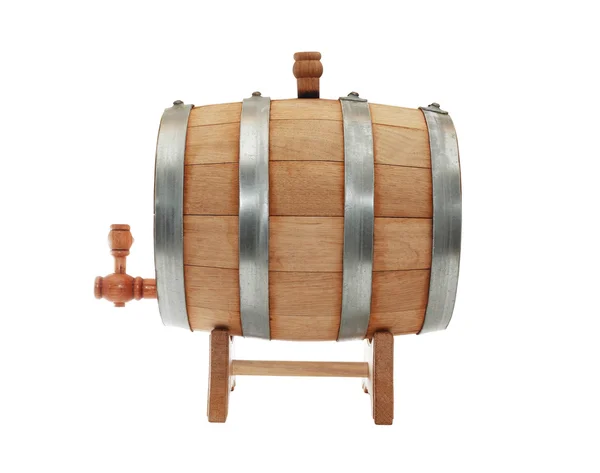 Oak Barrel On White — Stock Photo, Image